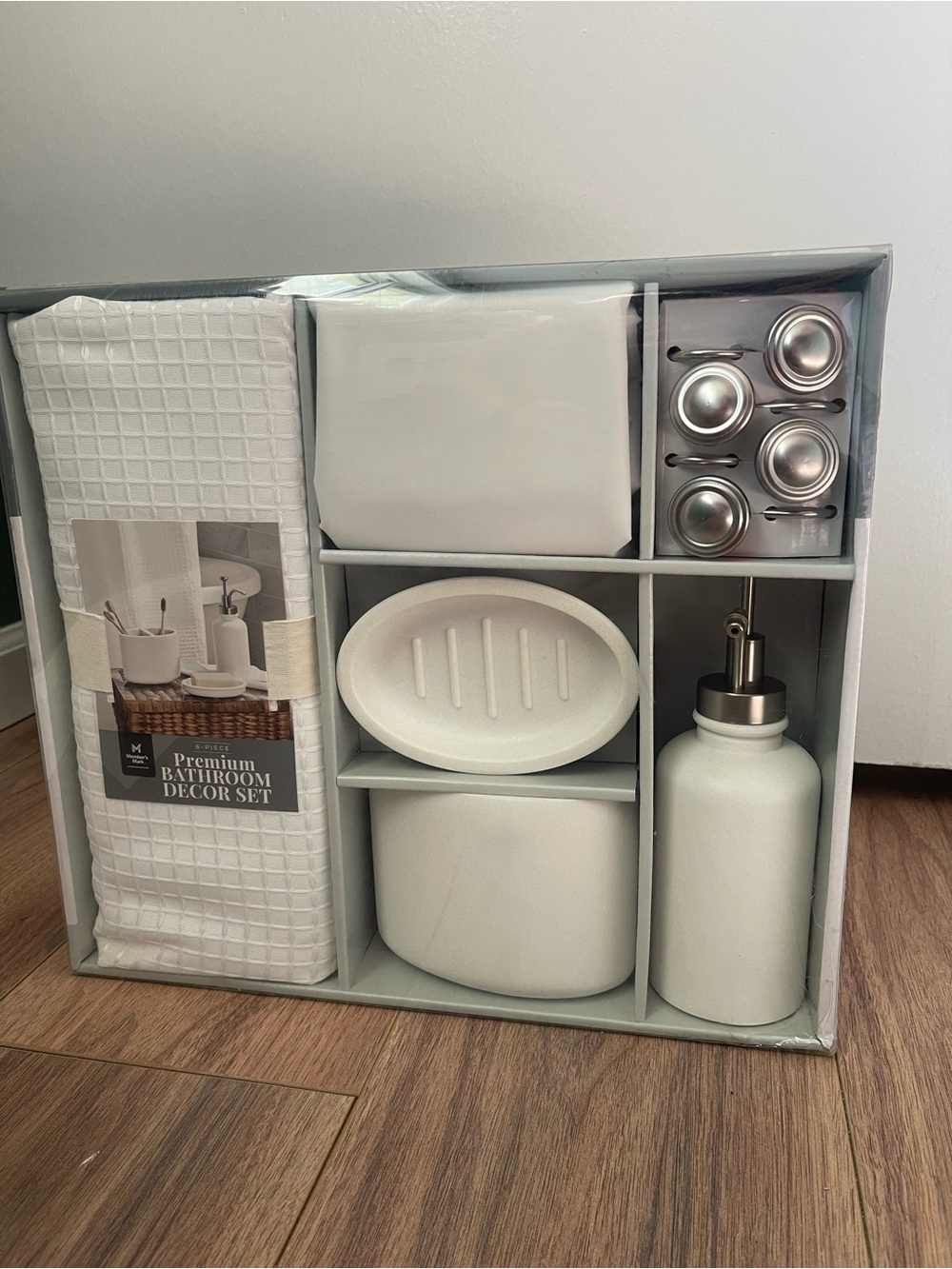Premium White Bathroom Accessory Set - 7 Piece